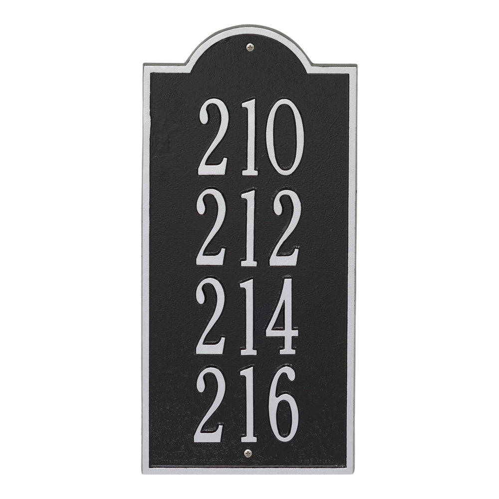 Whitehall New Bedford Large Wall 4-Line Personalized Commercial Plaque - Black/Silver