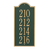 Whitehall New Bedford Large Wall 4-Line Personalized Commercial Plaque - Green/Gold