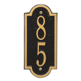 Whitehall Richmond Vertical Mini Wall 1-Line Personalized Address Plaque - Black/Gold
