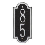 Whitehall Richmond Vertical Mini Wall 1-Line Personalized Address Plaque - Black/Silver