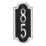 Whitehall Richmond Vertical Mini Wall 1-Line Personalized Address Plaque - Black/White