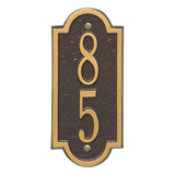 Whitehall Richmond Vertical Mini Wall 1-Line Personalized Address Plaque - Bronze/Gold