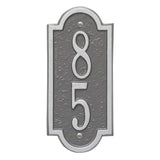 Whitehall Richmond Vertical Mini Wall 1-Line Personalized Address Plaque - Pewter/Silver