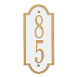 Whitehall Richmond Vertical Mini Wall 1-Line Personalized Address Plaque - White/Gold