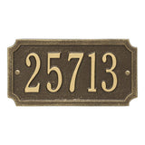 Whitehall Cut Corner Rectangle Standard 1-Line Personalized Address Plaque - Antique Brass