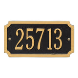 Whitehall Cut Corner Rectangle Standard 1-Line Personalized Address Plaque - Black/Gold