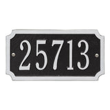 Whitehall Cut Corner Rectangle Standard 1-Line Personalized Address Plaque - Black/Silver