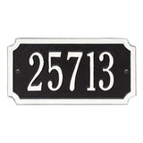 Whitehall Cut Corner Rectangle Standard 1-Line Personalized Address Plaque - Black/White
