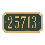 Whitehall Cut Corner Rectangle Standard 1-Line Personalized Address Plaque - Green/Gold
