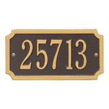 Whitehall Cut Corner Rectangle Standard 1-Line Personalized Address Plaque - Bronze/Gold