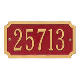 Whitehall Cut Corner Rectangle Standard 1-Line Personalized Address Plaque - Red/Gold