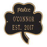 Whitehall Shamrock Address Plaque - Black/Gold