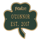 Whitehall Shamrock Address Plaque - Green/Gold