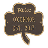 Whitehall Shamrock Address Plaque - Bronze/Gold