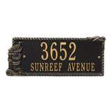 Whitehall Seagull Rectangle 2-Line Personalized Address Plaque - Black/Gold