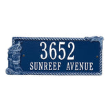 Whitehall Seagull Rectangle 2-Line Personalized Address Plaque - Blue/White