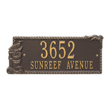 Whitehall Seagull Rectangle 2-Line Personalized Address Plaque - Bronze/Gold
