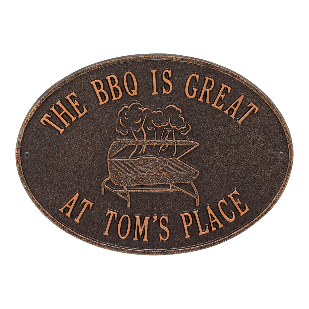 Whitehall Grill Personalized Plaque - Antique Copper