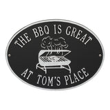 Whitehall Grill Personalized Plaque - Black/Silver
