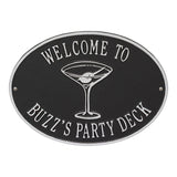 Whitehall Martini Personalized Plaque - Black/Silver