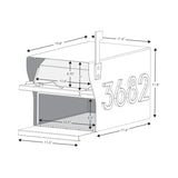 Whitehall MailVault Mailbox with Stand-Off Numbers Personalized Plaque - dimensions