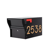 Whitehall MailVault Mailbox with Stand-Off Numbers Personalized Plaque - Black/Gold