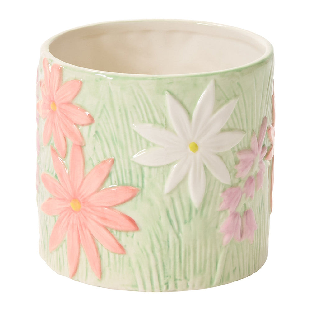 Linton Hand-Painted Glossy Pot By Accent Decor