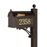 Whitehall Deluxe Capitol Mailbox Package Personalized Plaque - Bronze