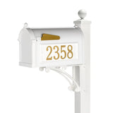 Whitehall Deluxe Capitol Mailbox Package Personalized Plaque - White
