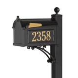 Whitehall Deluxe Capitol Mailbox Package Personalized Plaque - Black