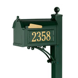 Whitehall Deluxe Capitol Mailbox Package Personalized Plaque - Green
