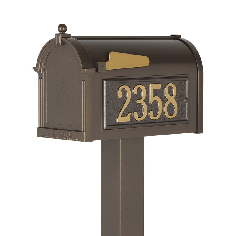 Whitehall Premium Mailbox Package Personalized Plaque - Bronze