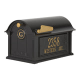 Whitehall Balmoral Mailbox Side Plaques and Personalized Monogram Package - Black