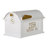 Whitehall Balmoral Mailbox Side Plaques and Personalized Monogram Package - White