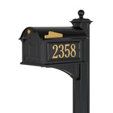 Whitehall Balmoral Mailbox Side Plaques, Post Package Personalized Plaque - Black