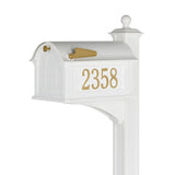 Whitehall Balmoral Mailbox Side Plaques, Post Package Personalized Plaque - White