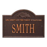 Whitehall Life and Liberty 1-Line Personalized Address Plaque - Antique Copper