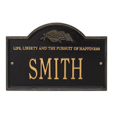 Whitehall Life and Liberty 1-Line Personalized Address Plaque - Black/Gold
