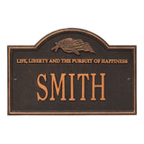 Whitehall Life and Liberty 1-Line Personalized Address Plaque - Oil-Rubbed Bronze