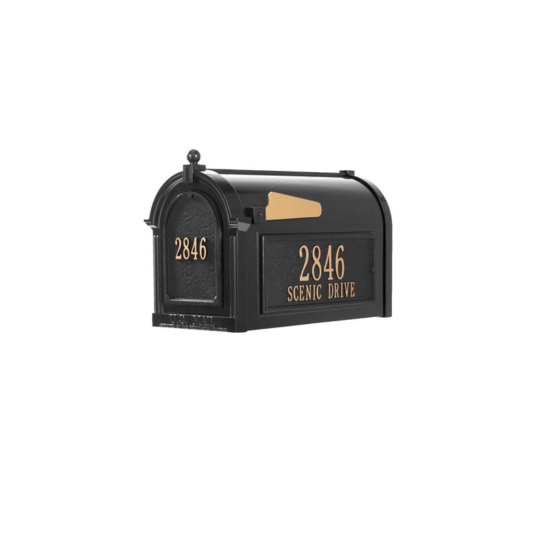 Whitehall Capitol Mailbox Side Plaques and Door Personalized Plaque Package - Black