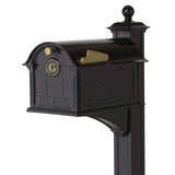 Whitehall Balmoral Mailbox Personalized Monogram & Post Package - Black