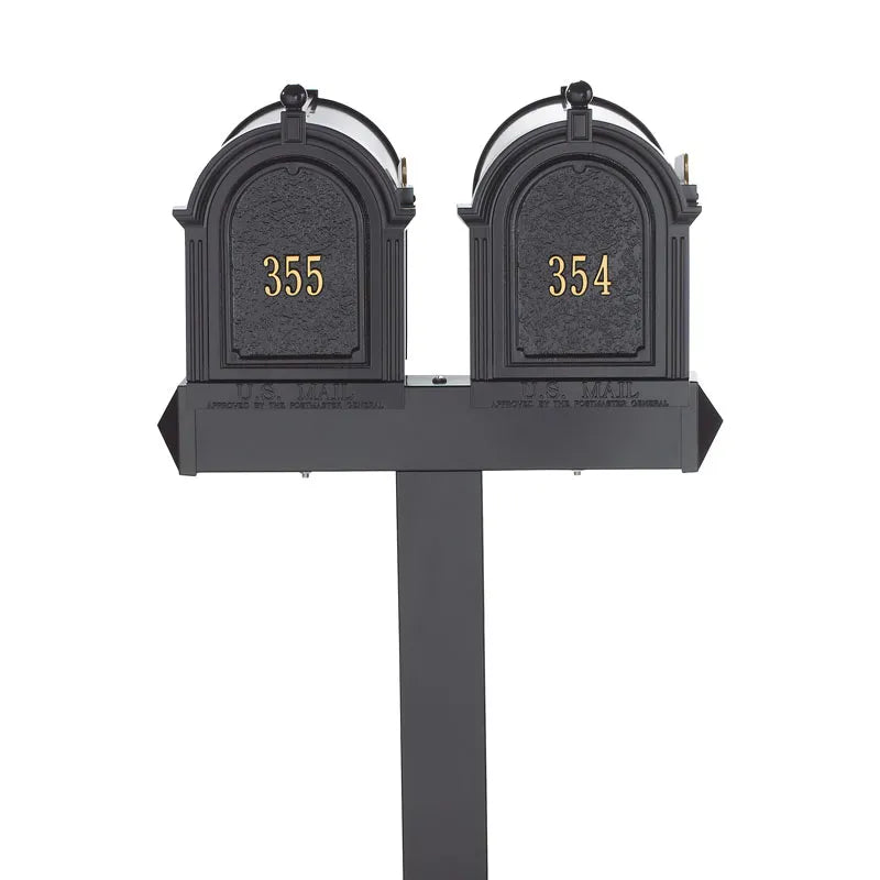 Whitehall Multi Mailbox Dual Capitol Package Personalized Plaque - Black