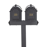 Whitehall Multi Mailbox Dual Capitol Package Personalized Plaque - Black