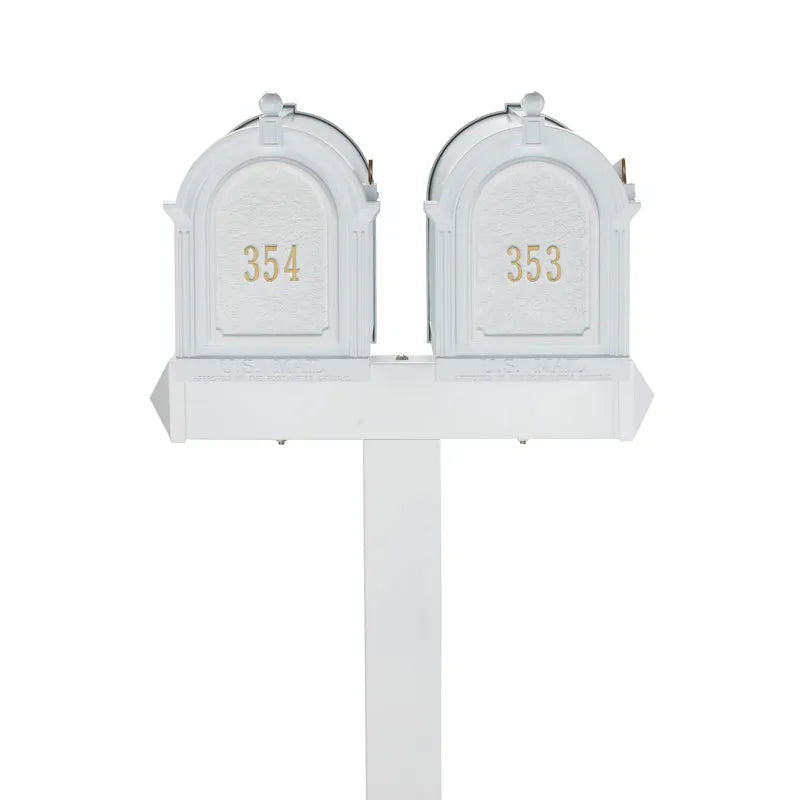 Whitehall Multi Mailbox Dual Capitol Package Personalized Plaque - White