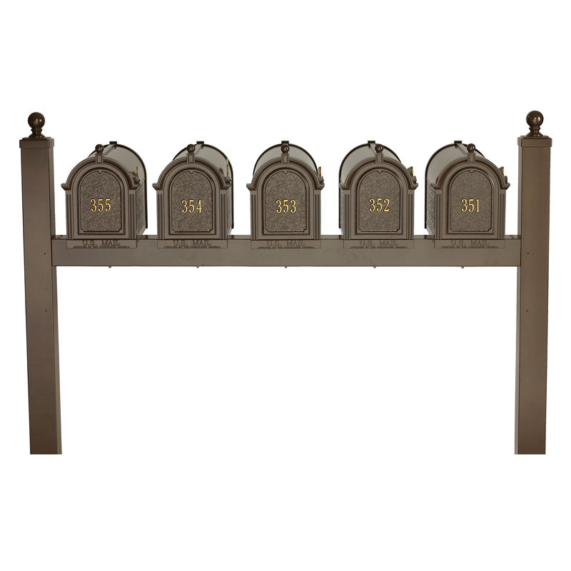 Whitehall Multi Mailbox Quint Package Personalized Plaque - Black