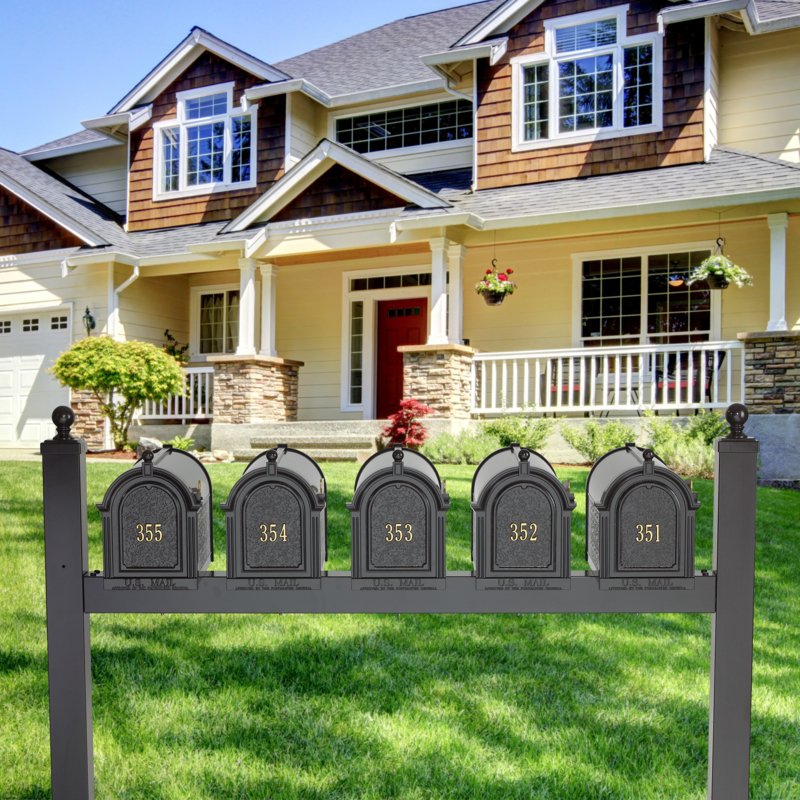 Whitehall Multi Mailbox Quint Package Personalized Plaque - lifestyle