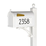 Whitehall Modern Deluxe Capitol Mailbox Post Package Personalized Plaque - White/Black