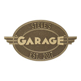Whitehall Moderno Garage Personalized Plaque - Antique Brass