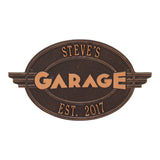Whitehall Moderno Garage Personalized Plaque - Antique Copper