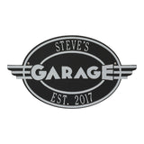Whitehall Moderno Garage Personalized Plaque - Black/Silver